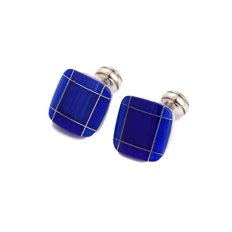 Kings Collection Blue Cats Eye Cufflinks KC10003 Blue - Cuff Links - Other Metals Blue