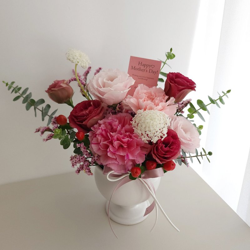 鮮花。Love媽咪 莓果沙瓦∣桃粉色系康乃馨 鮮花盆花 S - 植栽/盆栽 - 其他材質 紅色
