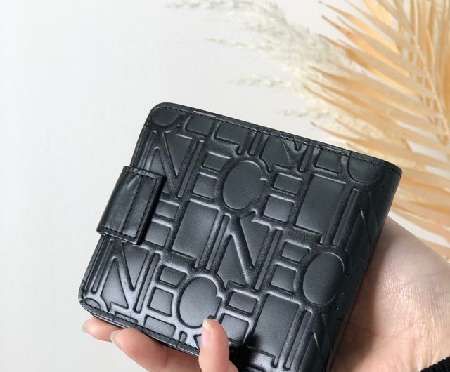 CELINE ブラックレザー コンパクト財布 CELINE ブラックレザー コンパクト財布