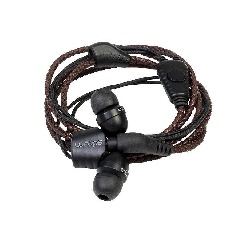 British Wraps [Natural] fashion natural bracelet headphones - Headphones & Earbuds - Wood Black