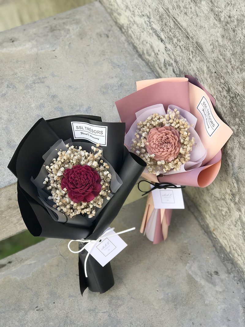 SSL香水鑽石玫瑰花束 乾燥花束 永生花束 情人節禮物 畢業花束 - 乾燥花/永生花 - 植物．花 