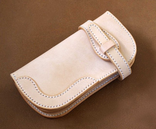 レザークラフト長財布（マチ付き） 蝶々 〈7日以内発送〉蝶モチーフの