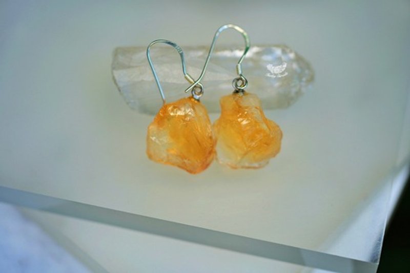 Citrine Silver earrings 1306 - ต่างหู - เครื่องเพชรพลอย สีส้ม