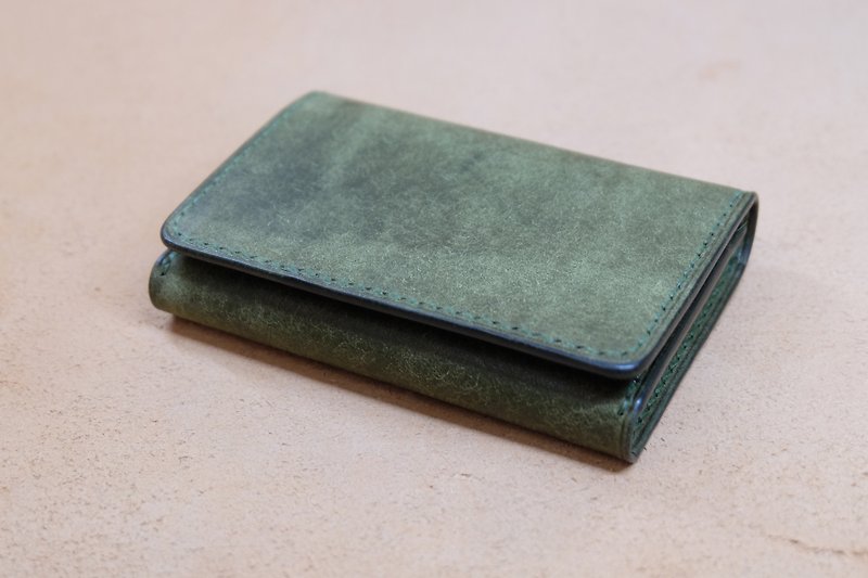 Hand-stitched leather business card holder/card holder Italian Vegetable Tanning Association Badalassi Carlo nubuck leather - Card Holders & Cases - Genuine Leather 