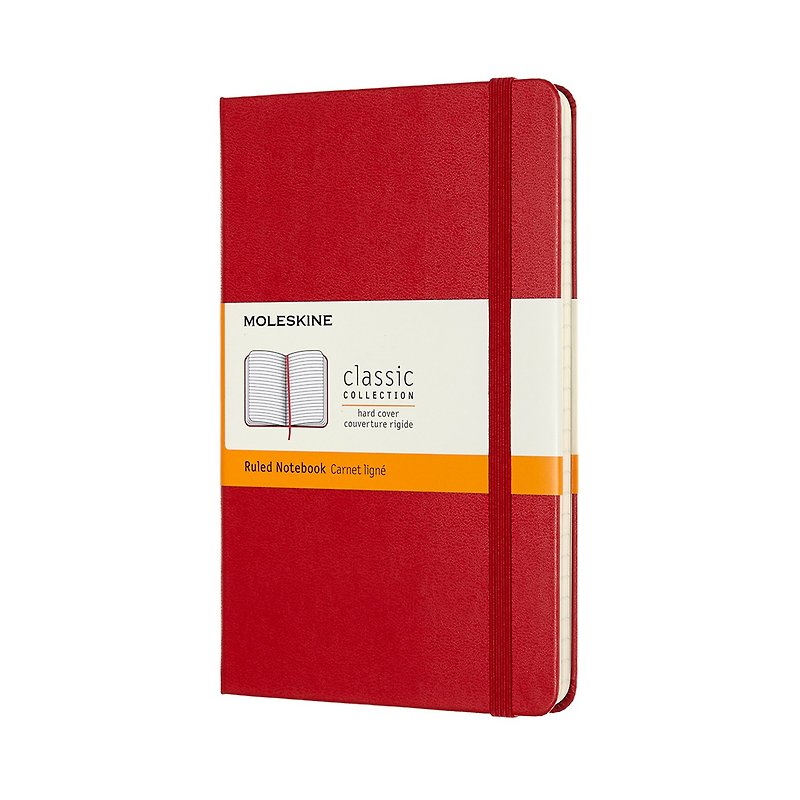 MOLESKINE Classic Hard Case Notebook - M Type - Horizontal Red - Hot Stamping Service - สมุดบันทึก/สมุดปฏิทิน - กระดาษ สีแดง