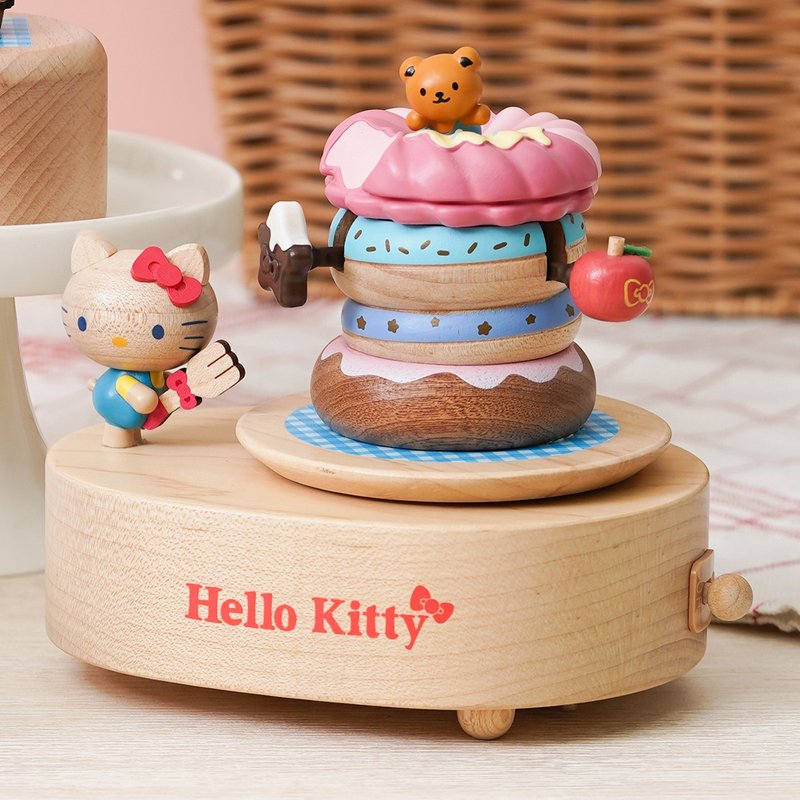 【Hello Kitty 甜甜圈】三麗鷗 上下動音樂盒 | Wooderful life - 擺飾/家飾品 - 木頭 多色
