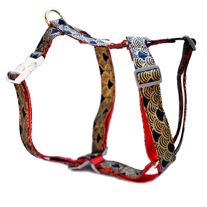 Nuke luminous dog harness for medium-sized dogs - ปลอกคอ - ผ้าฝ้าย/ผ้าลินิน สีน้ำเงิน