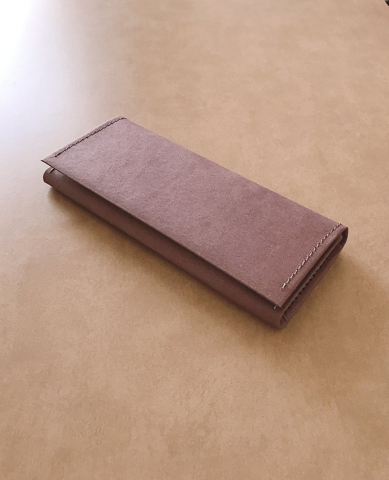 - Washed Paper Long Clip/Morandi Purple -*Limited Color*Vegan Paper Leather - กระเป๋าสตางค์ - กระดาษ 