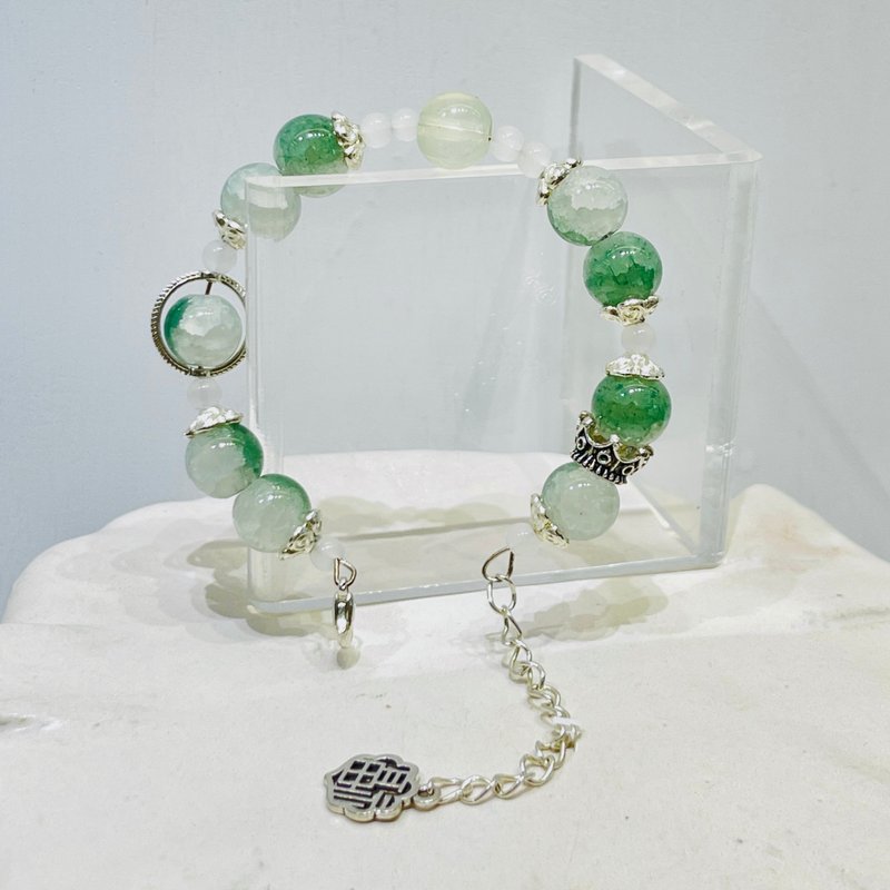 Taiwanese designer handmade jewelry-Ice Crystal Bead Bracelet [New Chinese Style-Yanyu Jiangnan] - Bracelets - Colored Glass 