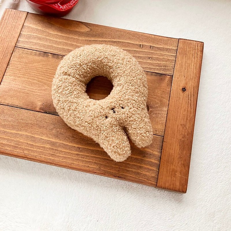 Rabbit donut-shaped coaster - Coasters - Wool Brown