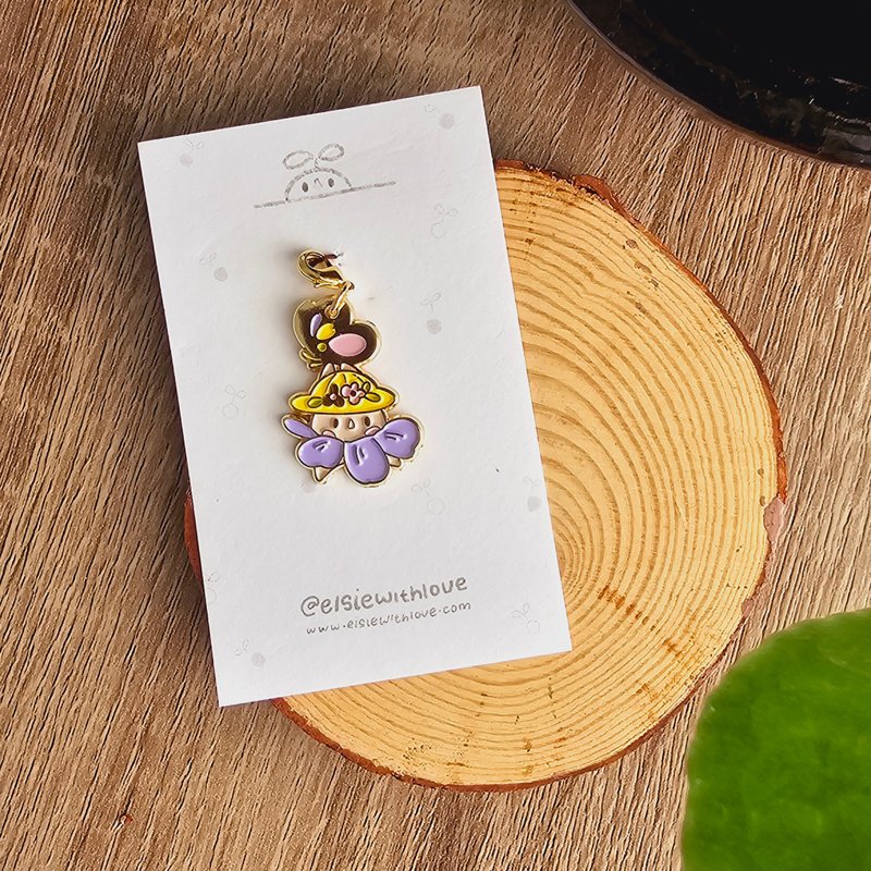 Butterpea Charm - พวงกุญแจ - วัตถุเคลือบ หลากหลายสี