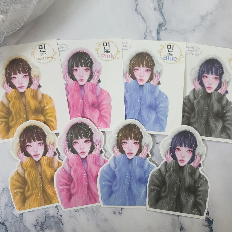 min sticker all set - 貼紙 - 紙 多色