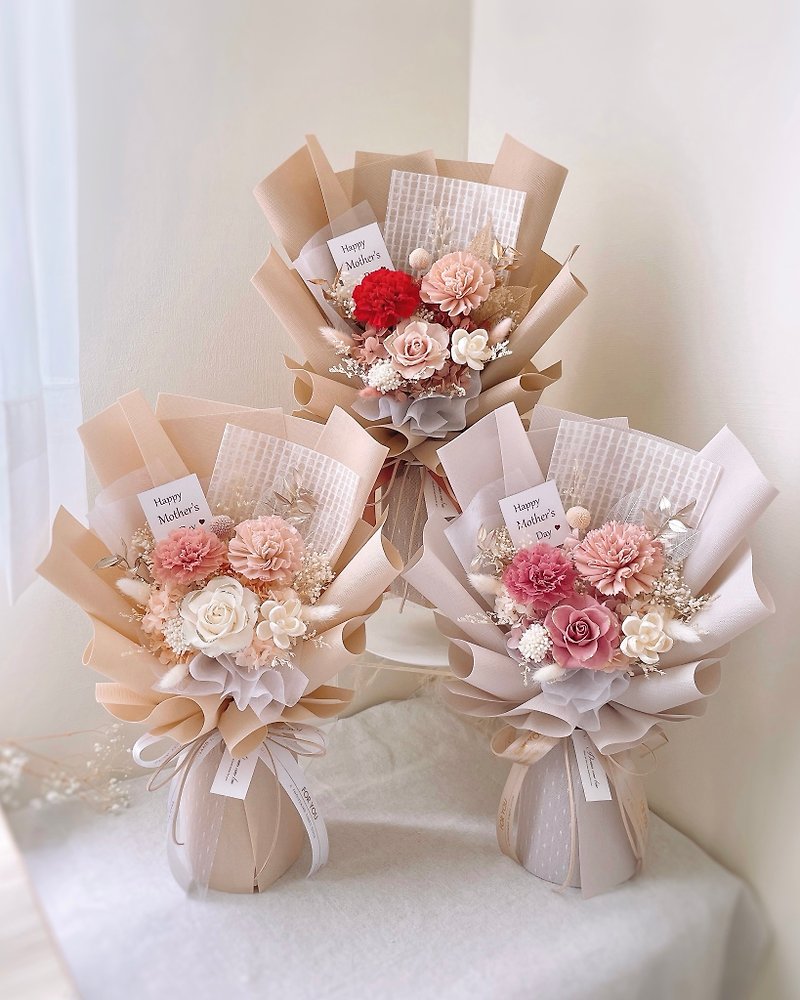 Carnation bouquetl Mother's Day bouquet comes with a bouquet bag and immortalized carnations - Dried Flowers & Bouquets - Plants & Flowers Pink