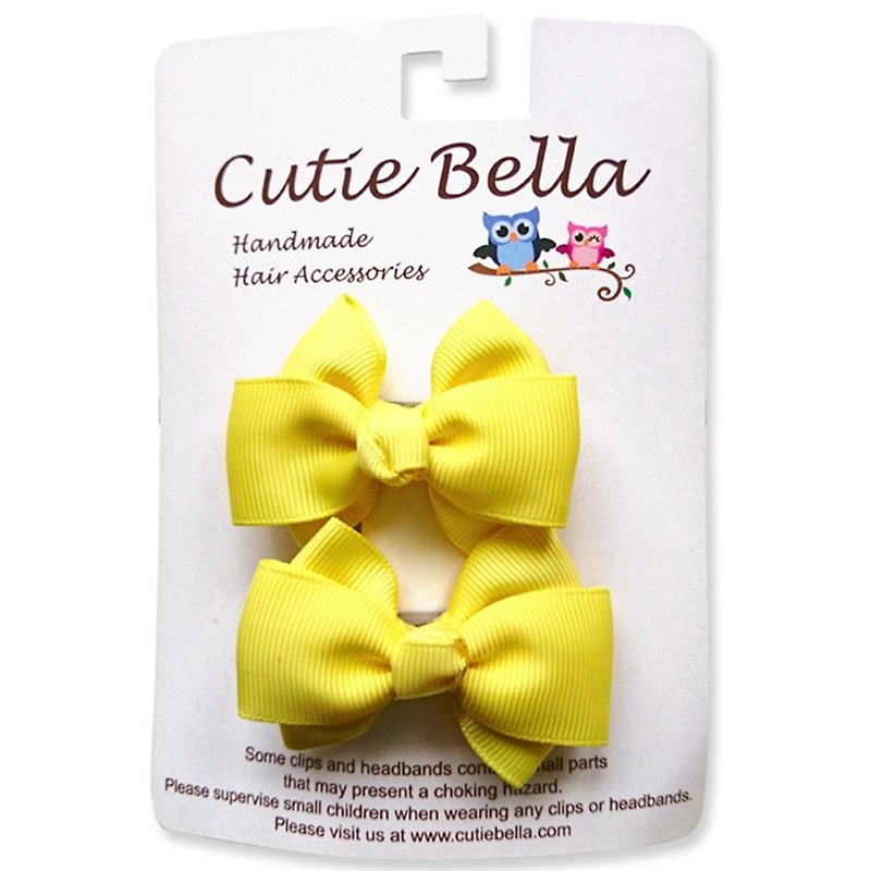 Cutie Bella 夢幻手工髮飾全包布 蝴蝶結髮夾二入組-Sunny - 髮夾/髮飾 - 聚酯纖維 