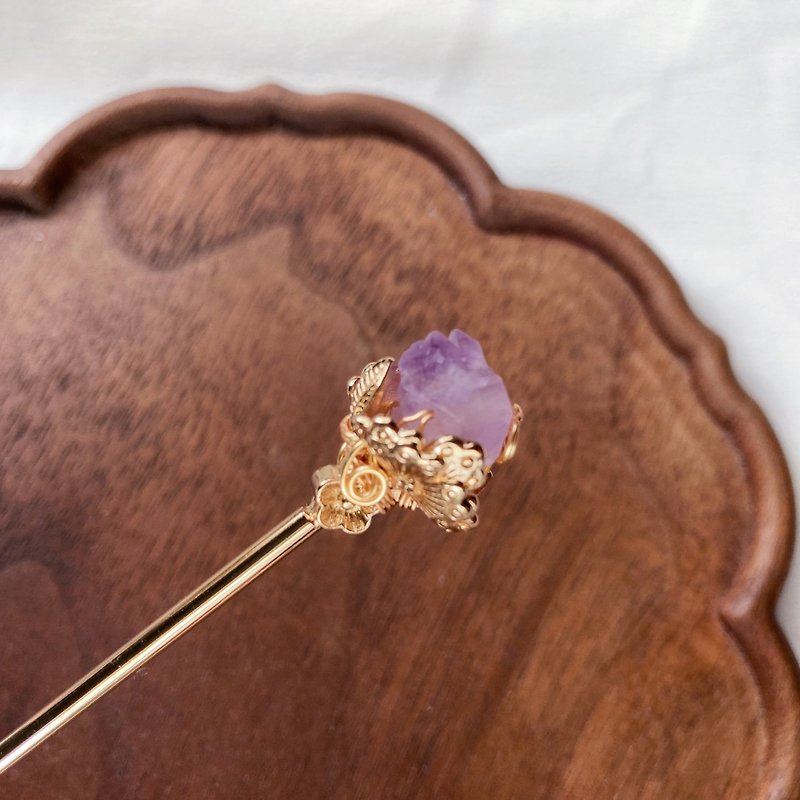 【梓簪】Hair ornaments hairpin - Hair Accessories - Copper & Brass Purple