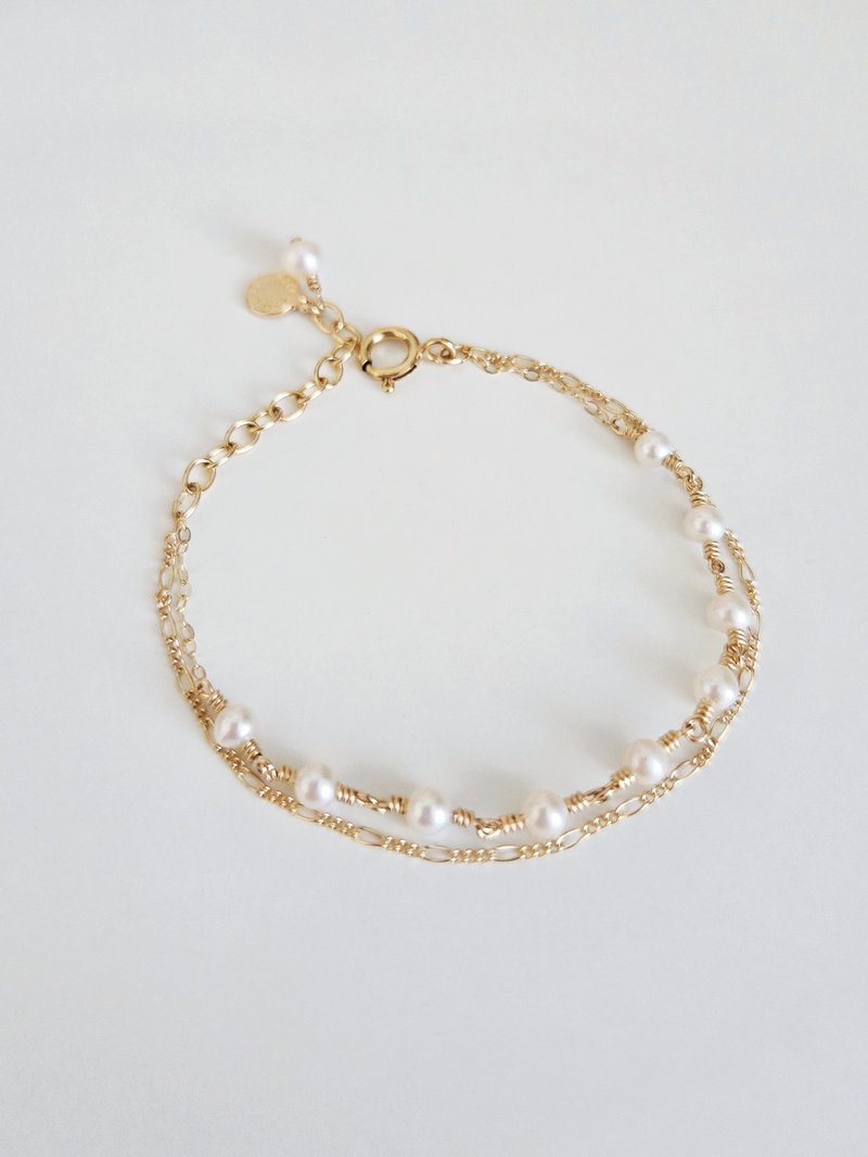 森秋暖菓 - 珍珠雙層手鍊 - 手鍊/手環 - 其他材質 