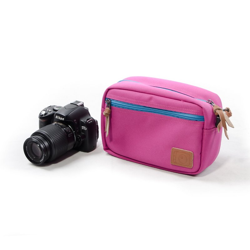 限定 小小相機包 腰包 女生 玫紅色 聖誕禮品 - 側背包/斜孭袋 - 防水材質 多色