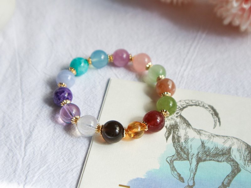 【多寶系列】11mm12mm多寶14K包金設計手鍊 - 手鍊/手鐲 - 水晶 多色