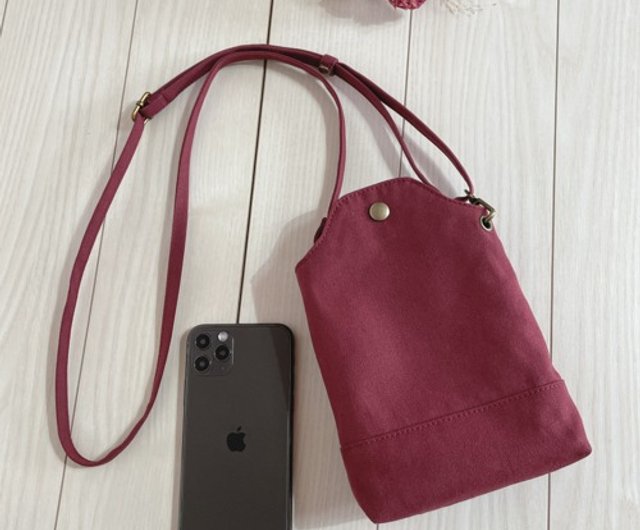 11号帆布 カーキグリーン スマホ ポシェット サコッシュ        