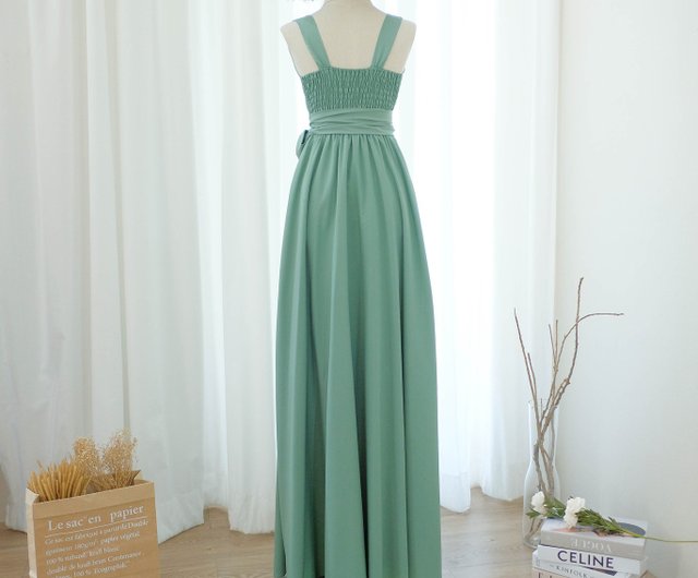 Vintage green cheap bridesmaid dresses