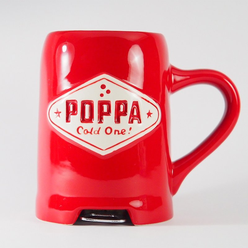 Pottery beer mug - VIP (including bottle opener / can not be removed) Mug - แก้วมัค/แก้วกาแฟ - ดินเผา สีแดง