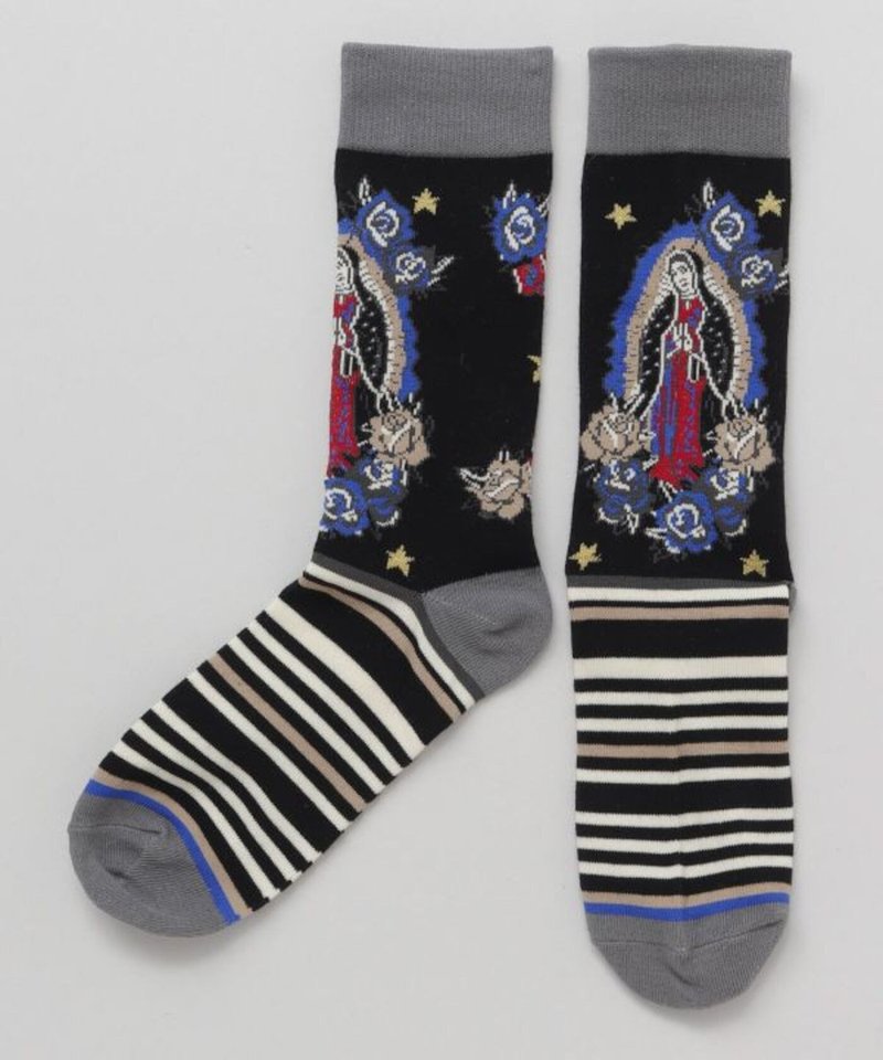 [Popular Pre-order] Our Lady of Guadalupe Couple Socks from Mexico (2 styles, 5 colors) CISP4303-04 - ถุงเท้า - วัสดุอื่นๆ 