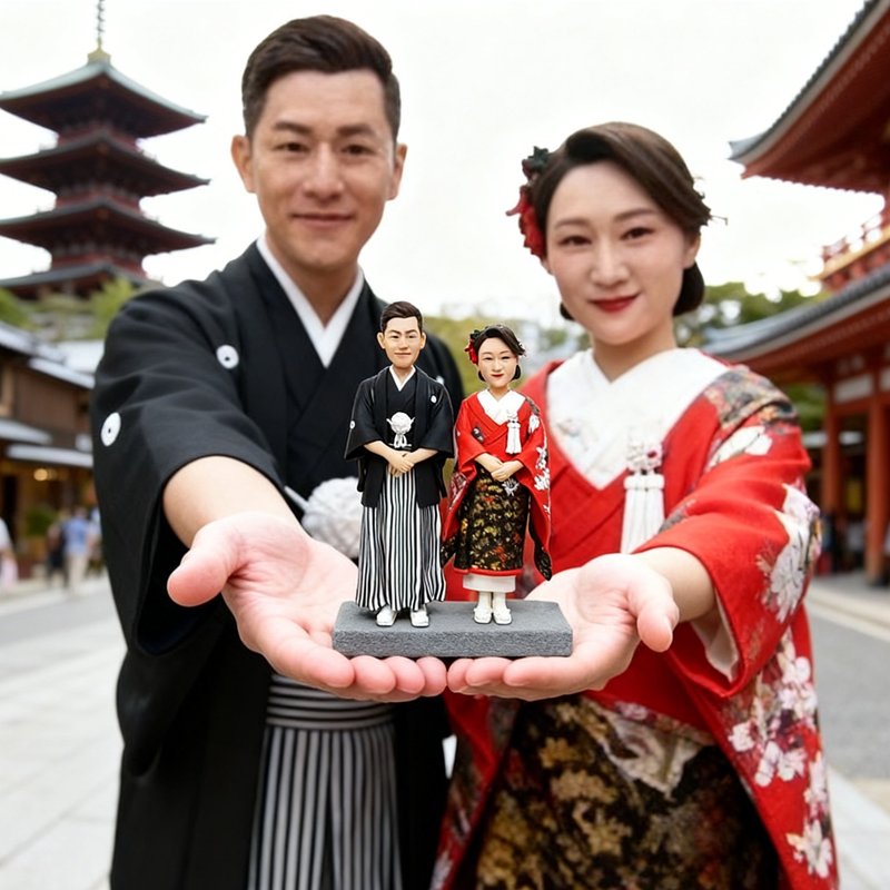 客製化人物公仔 結婚 周年紀念 禮物 訂製 人偶 人像畫 似顏繪110 - 公仔/玩偶 - 黏土 多色