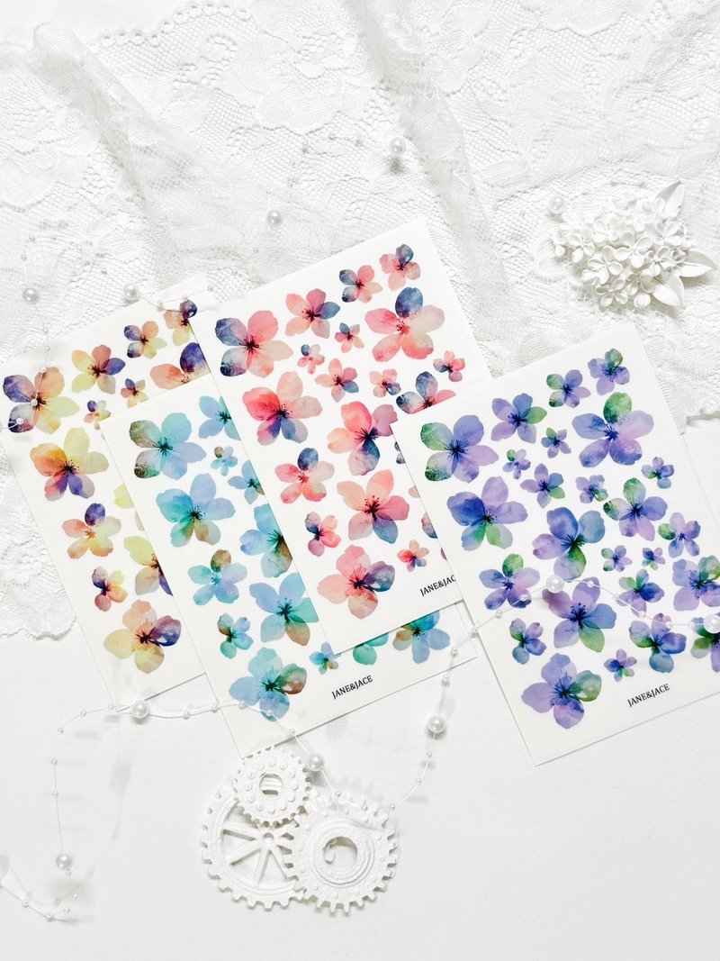 Mystic Bloom Flower Matte Clear Sticker - 貼紙 - 其他材質 