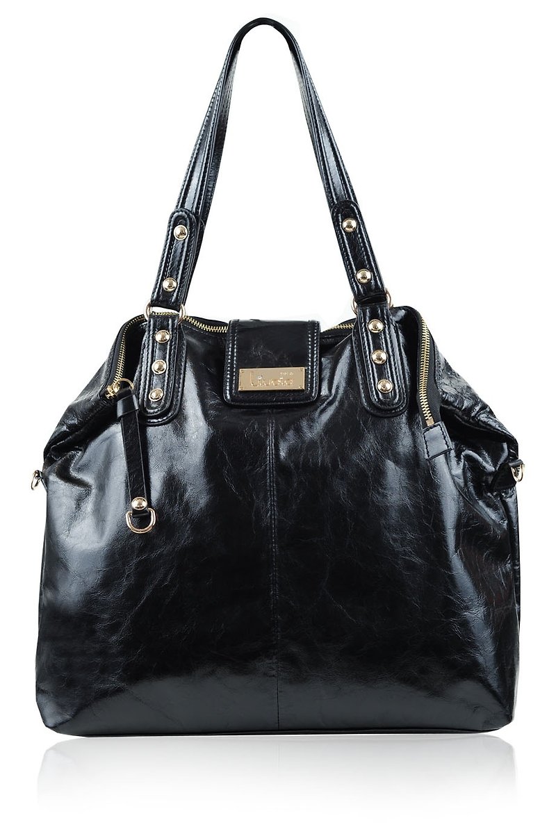 Kaia Shoulder Bag - กระเป๋าถือ - หนังแท้ สีดำ