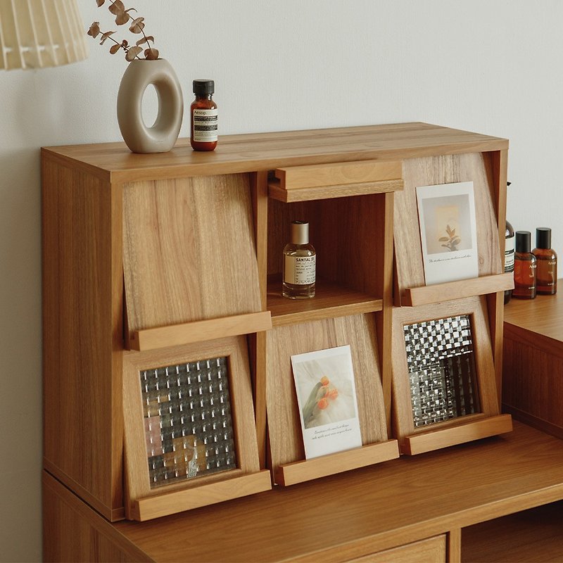 WOORI wooden six-grid desktop storage cabinet - เฟอร์นิเจอร์อื่น ๆ - ไม้ สีนำ้ตาล