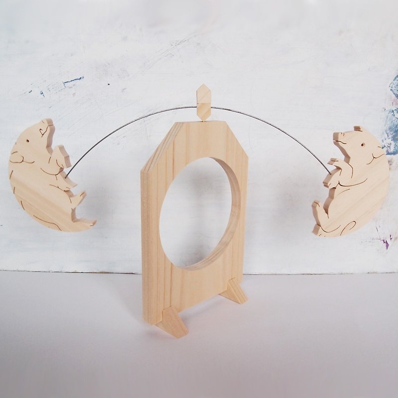 Boar pig-Zodiac single plate pendulum - ของวางตกแต่ง - ไม้ 