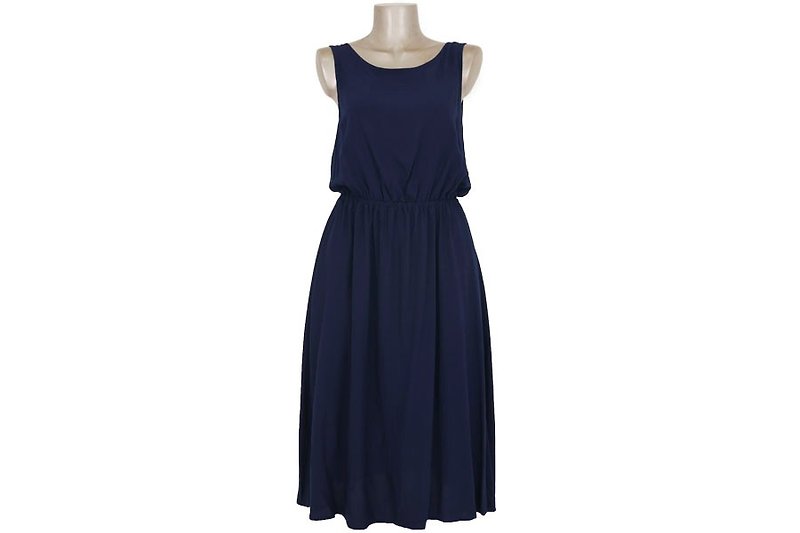 Rear View is cute! Back ribbon browsing Dress <navy> - One Piece Dresses - Other Materials Blue