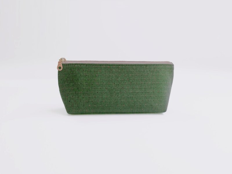 餃子筆袋--綠綠森林--棉麻布 - 筆盒/筆袋 - 棉．麻 綠色