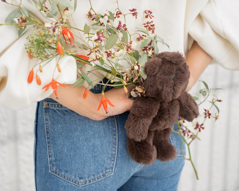 Mini Dark brown Bear/Rabbit - 寶寶/兒童玩具/玩偶 - 聚酯纖維 咖啡色