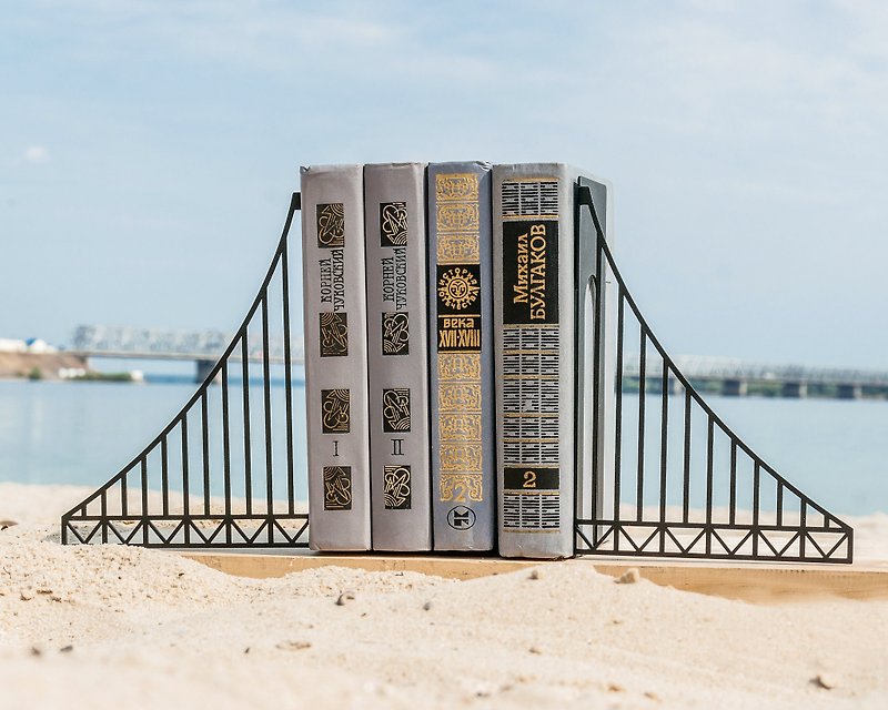 Metal Bookends // Verrazano Bridge // Cool Home Decor Gift// Free shipping // - Items for Display - Other Materials Black