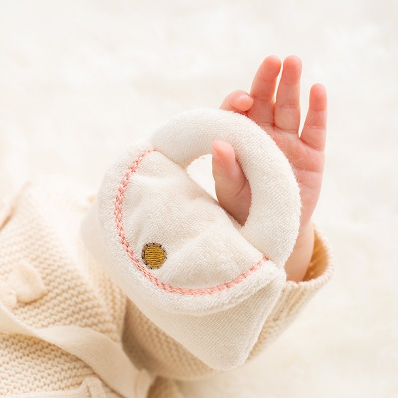 [NEW ARRIVAL!!] Y-1392 100% organic cotton handbag-shaped rattle Made in Japan - Baby Accessories - Cotton & Hemp White