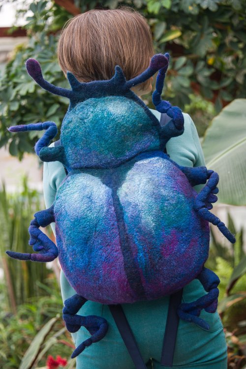 The Beetle Backpack, unusual wool bag - Shop Winged Studio