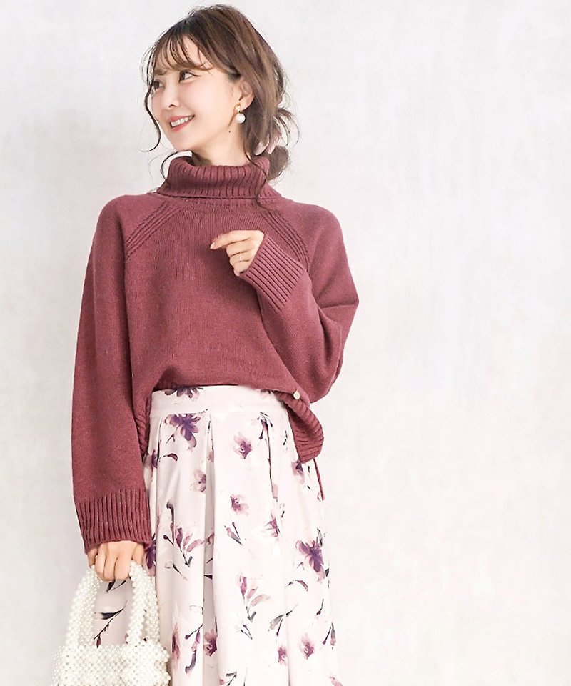 le reve vaniller off turtleneck knit pullover - สเวตเตอร์ผู้หญิง - ผ้าฝ้าย/ผ้าลินิน หลากหลายสี