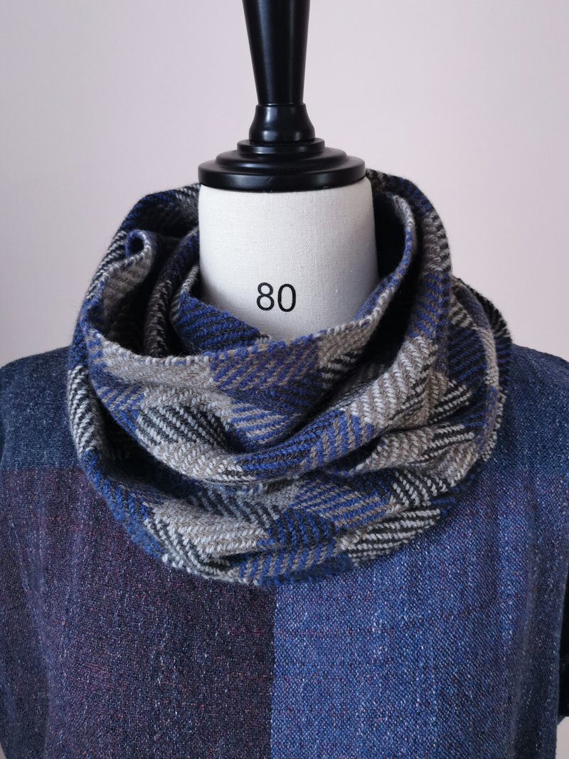 Handwoven by Carina | Handwoven 50 Yak Cashmere 50 Merino Wool Long Neck - Knit Scarves & Wraps - Wool Blue