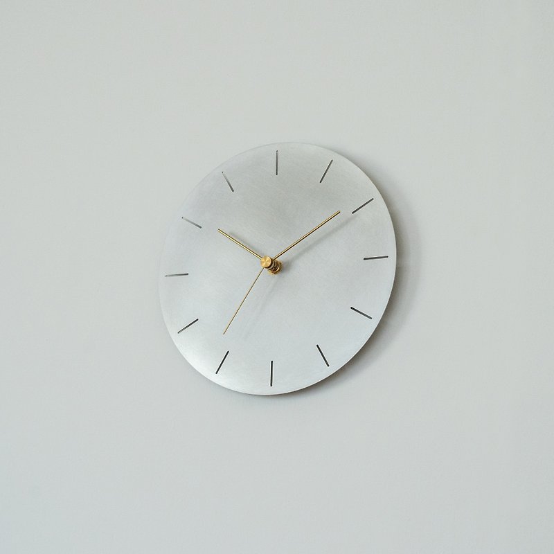 Wall clock with type 2 markings / aluminum - Clocks - Other Metals Silver
