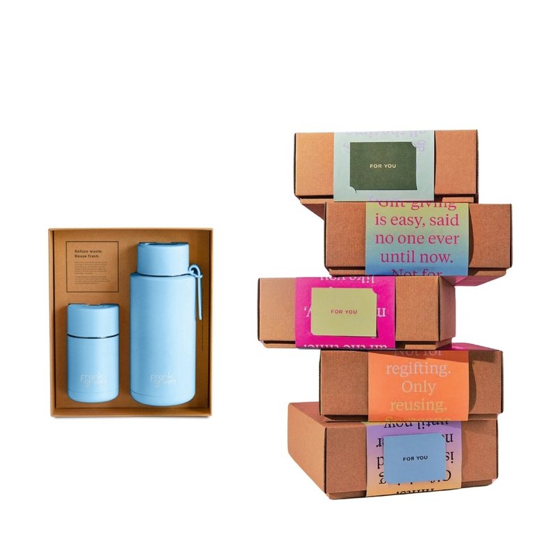 【frank green 台灣】三層真空保溫瓶禮盒 - 355ml + 1000ml - 水瓶/水壺 - 不鏽鋼 多色