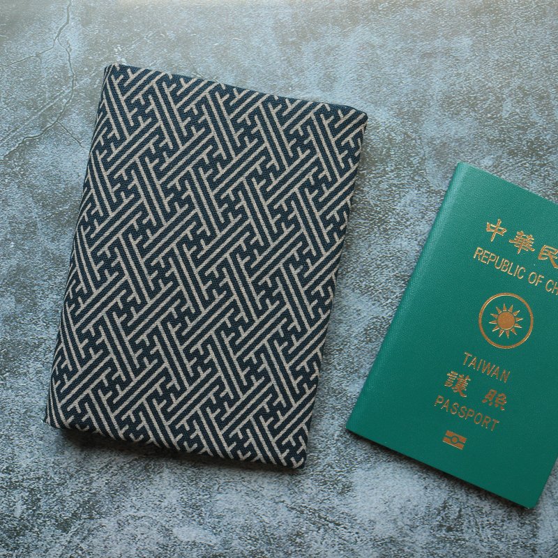 [Safe and Stable] Passport Case Passport Holder Passport Bag - Passport Holders & Cases - Cotton & Hemp Blue