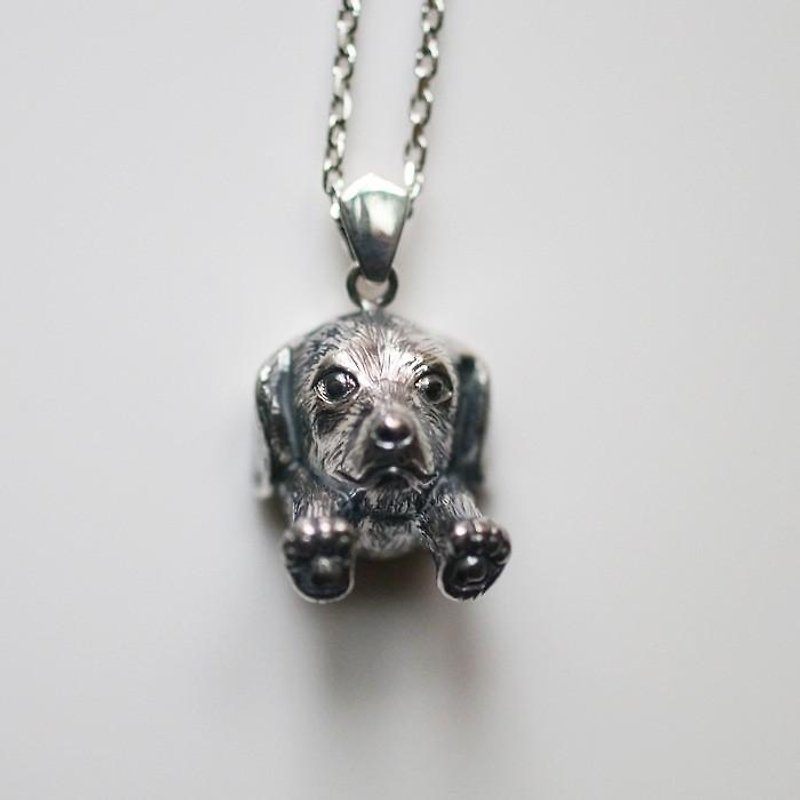 ダックスフントの犬ネックレス - 項鍊 - 純銀 銀色