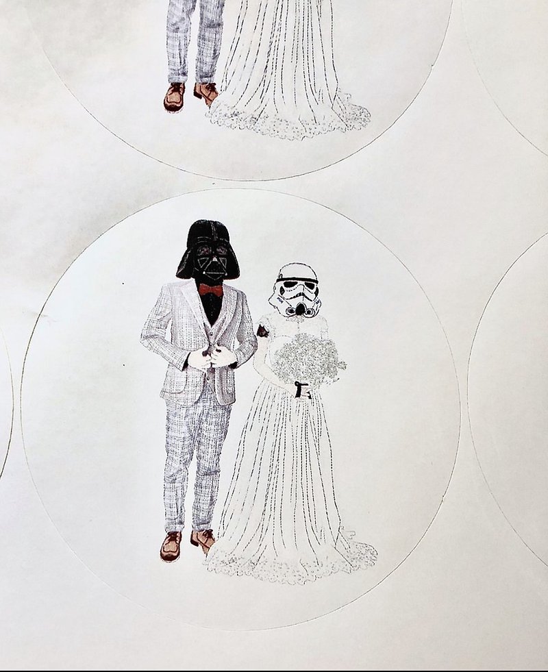 [Customized] Stickers | Electronic files | Like Yanhui illustration design | Wedding small things | - สติกเกอร์ - กระดาษ ขาว