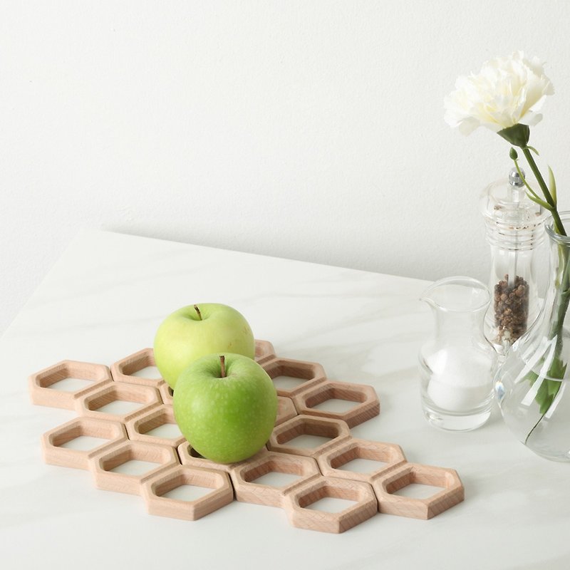 Pana Objects Honeycomb-Egg Rack (2pcs) - ผ้ารองโต๊ะ/ของตกแต่ง - ไม้ สีนำ้ตาล