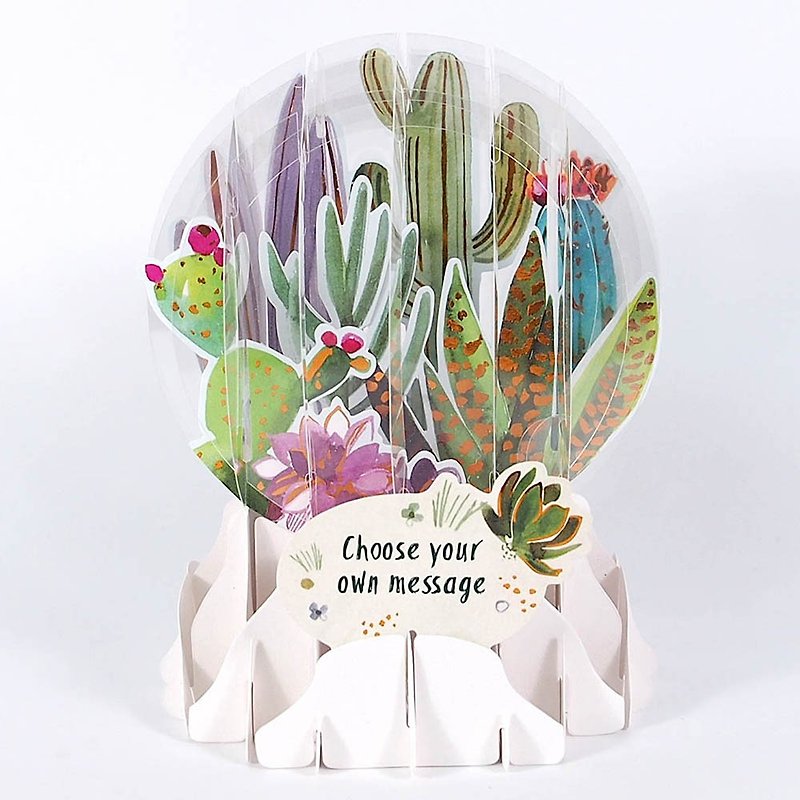 Snowball Card-Full of Cactus【Up With Paper-Multi-purpose pop-up card】 - Cards & Postcards - Paper Green