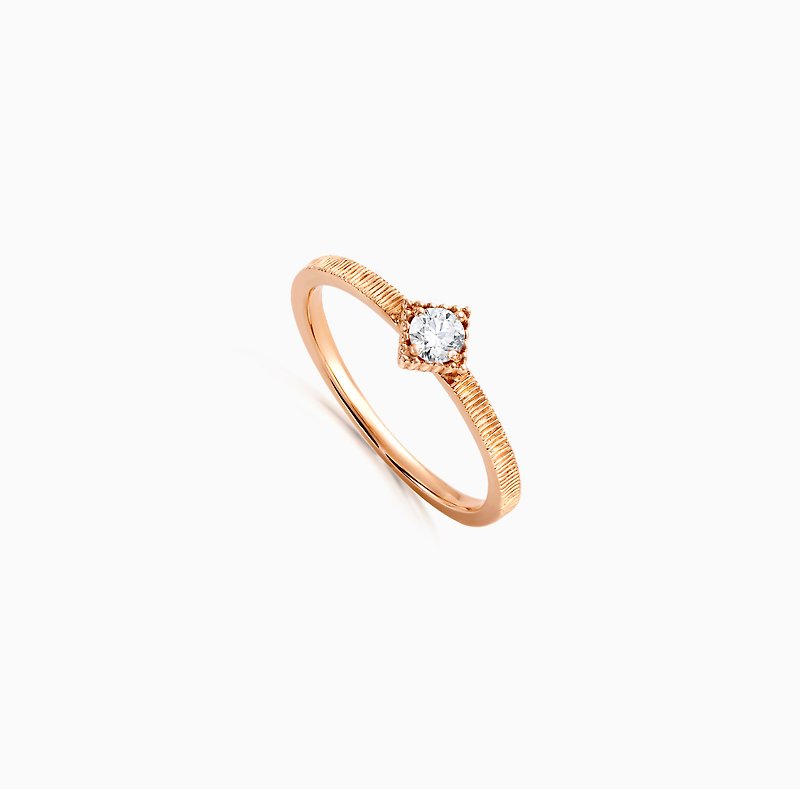 FRANKNESS JEWELRY IN 14 KT ROSE AND WHITE GOLD WITH 1 DIAMOND 0.1 CT. - Couples' Rings - Rose Gold Multicolor