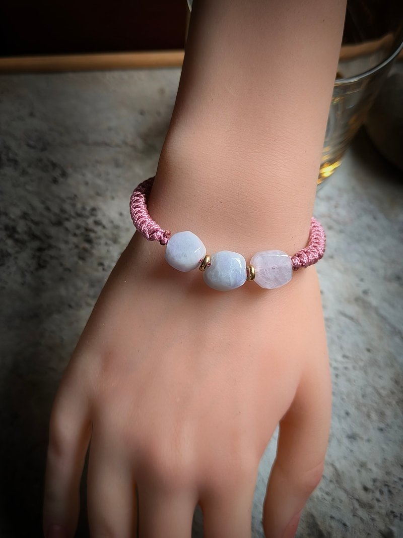 Natural Burmese Jadeite Irregular Beaded Bracelet 81511 - สร้อยข้อมือ - เครื่องเพชรพลอย สีม่วง