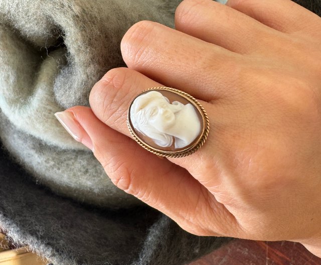 9金GENUINE ITALIAN HAND CARVED CAMEO 9金GENUINE ITALIAN HAND CARVED CAMEO