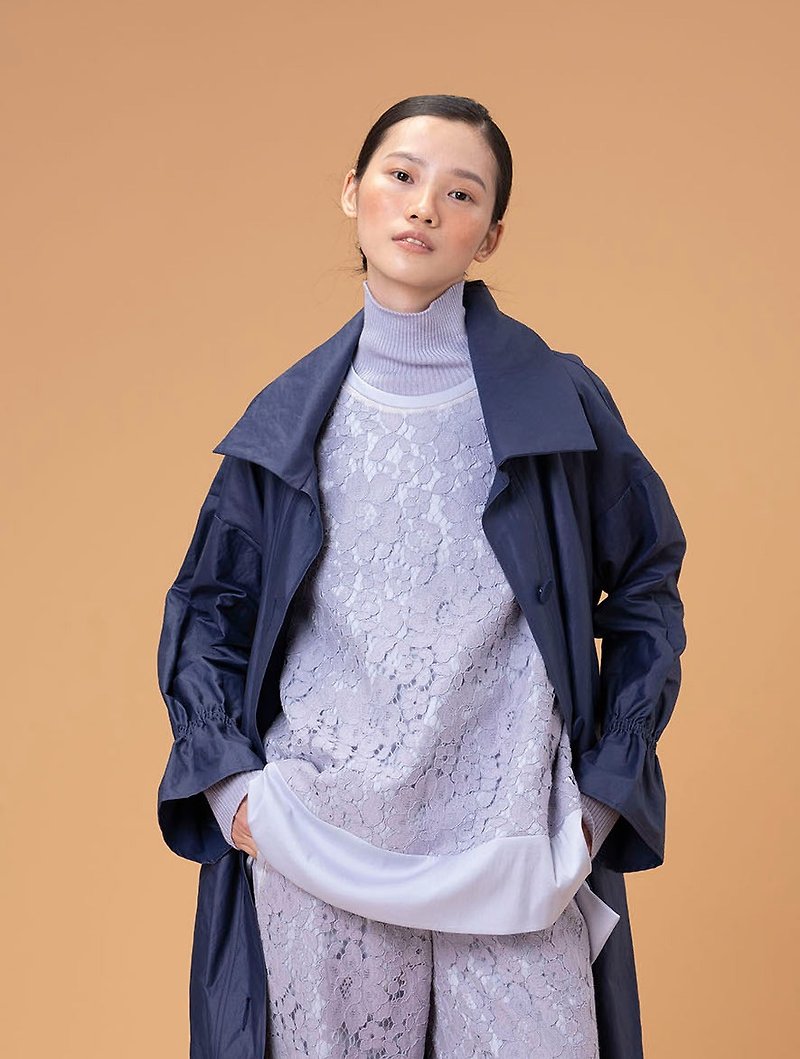 UUIN _ Blue jacquard umbrella vest - Women's Vests - Polyester Blue